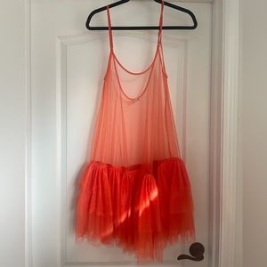 Free People Orange Slip Dress Sz M